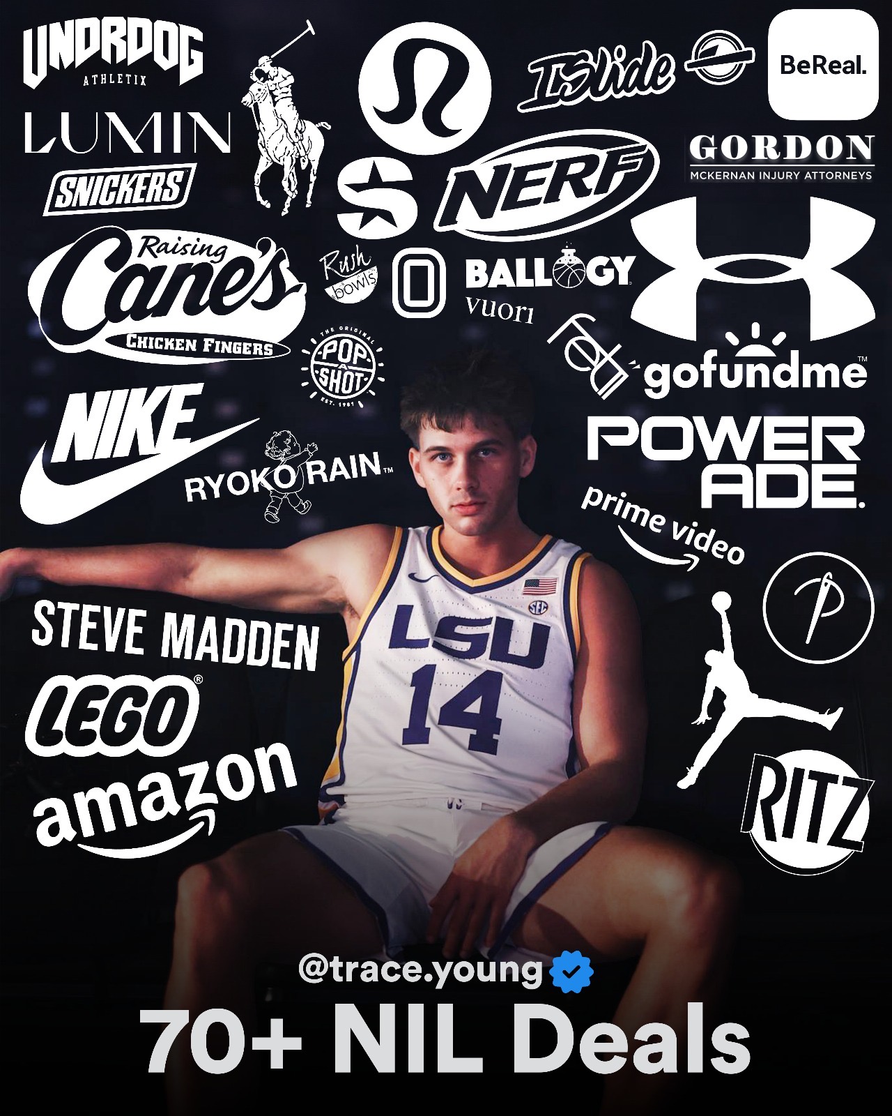 Trace Young - 70+ NIL Deals with Nike, Under Armour, Amazon and more